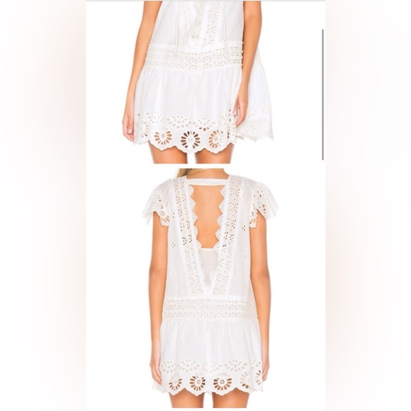🆕 Women’s Free People Esperanza Eyelet Mini Dress in Ivory. Size Large. NWT - Picture 3 of 12